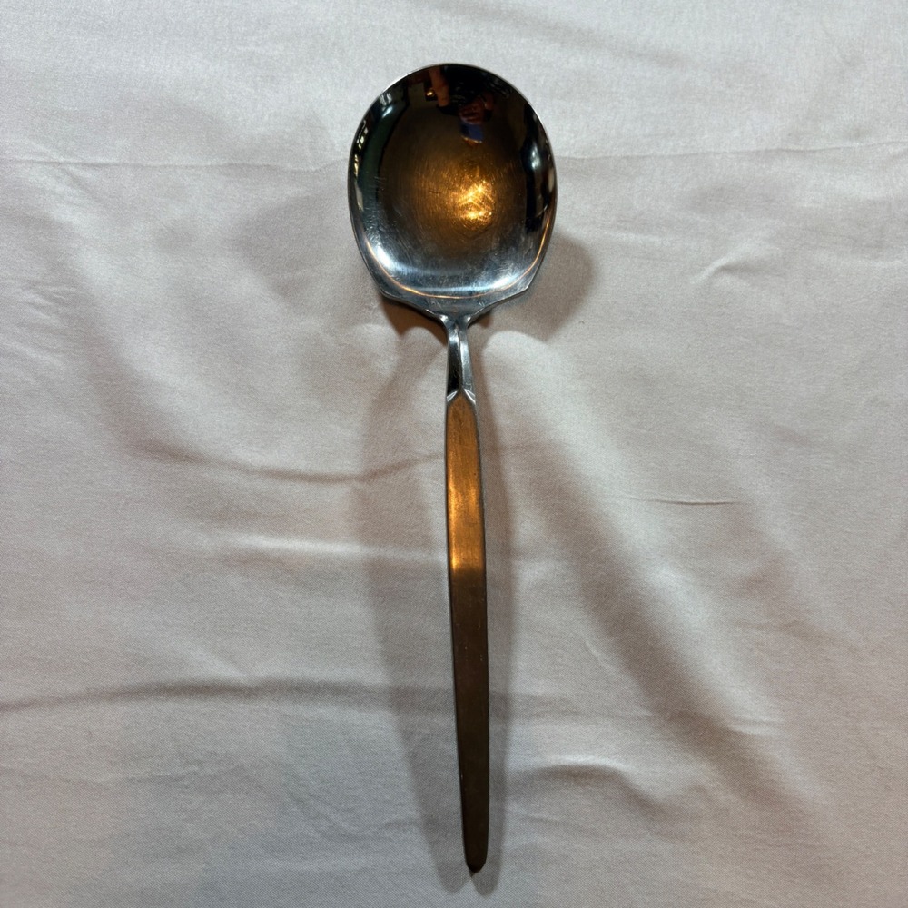 Dalton Serving Spoon Stainless Japan Vintage Mid Century Modern Silver 8.75 in